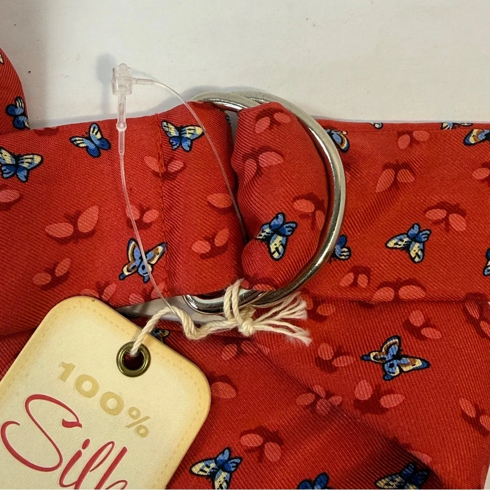 Vintage Old Navy Size L  43 inch 100% Silk Butterfly Belt, With Tag No Flaws Y2K